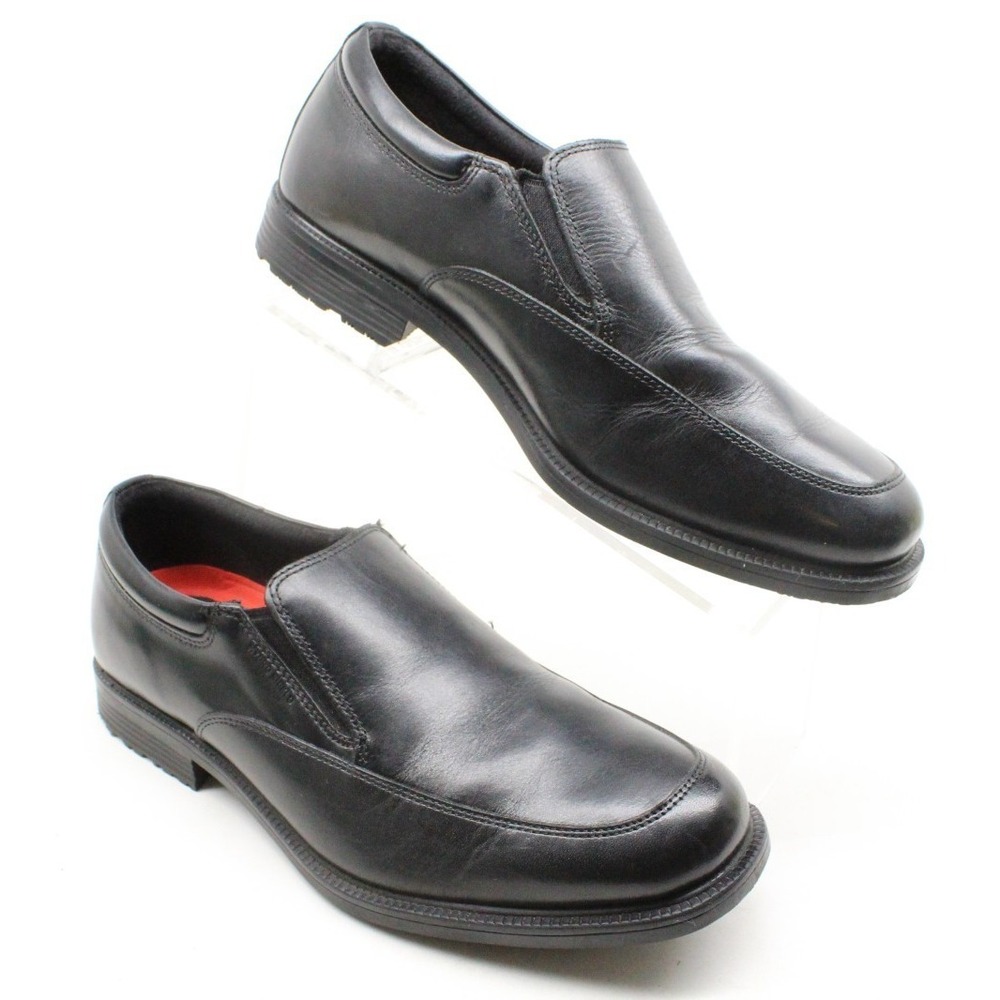Rockport Walkability Mens 8.5 W Slip On Dress‎ Shoes Loafer Black Leather V75100
